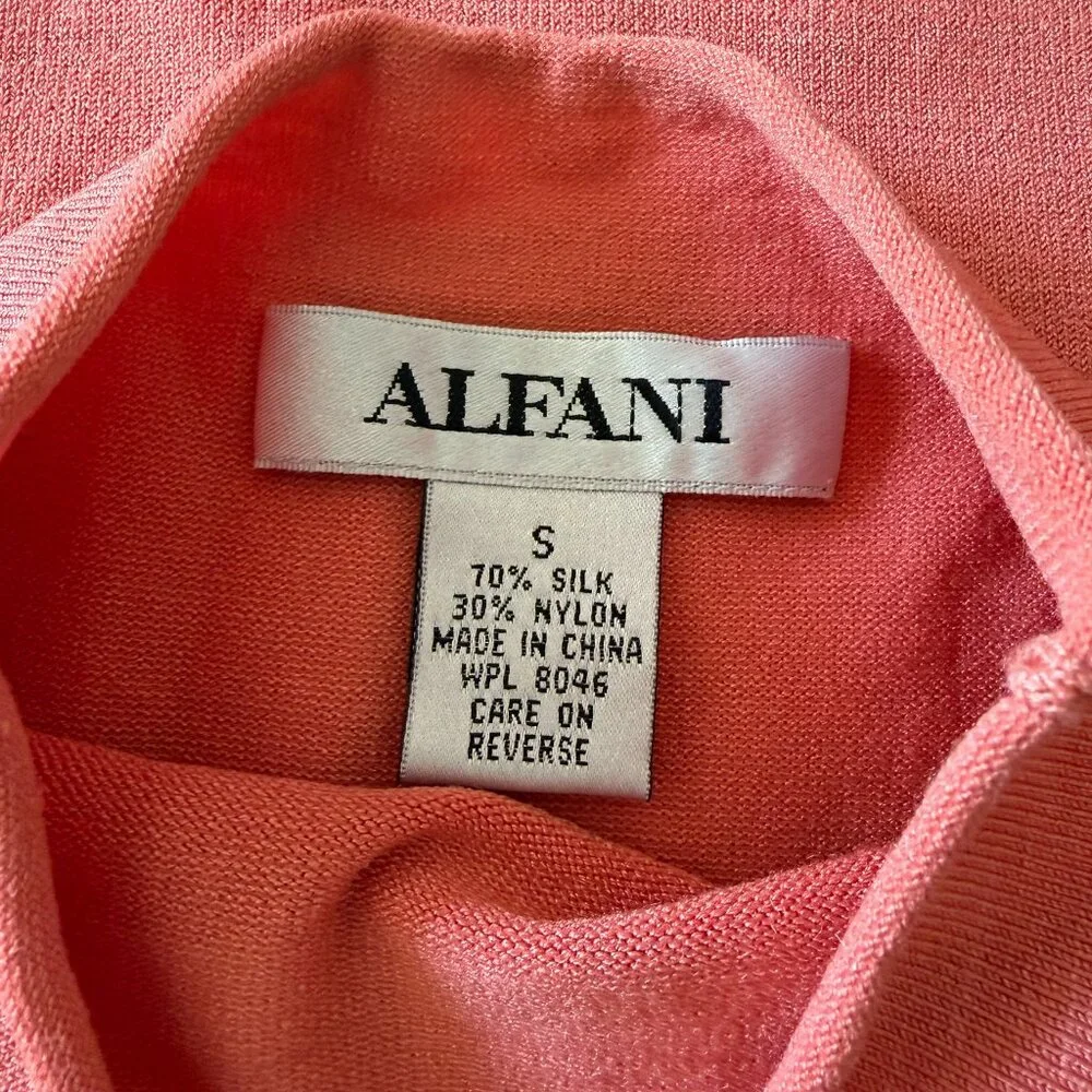 Alfani Merino Wool Sleeveless Mock Neck Sweater Size Small Coral - Picture 4 of 4